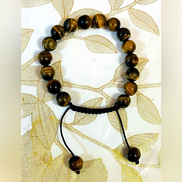 Tiger Eye Bracelet Healing Natural Stone Bead
8mmAdjustable Unisex Yoga Braclet - Picture 1 of 5